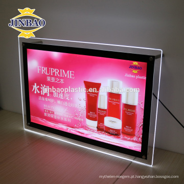 Jinbao alta qualidade super fino LED sinal acrílico caixa de luz personalizar tamanho